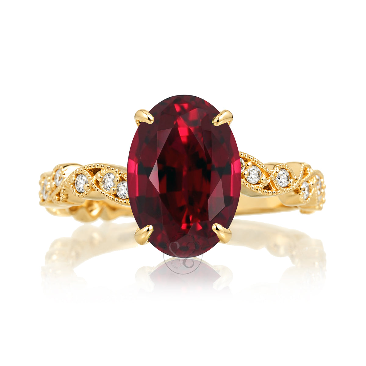 The Elara Oval Ruby Ring