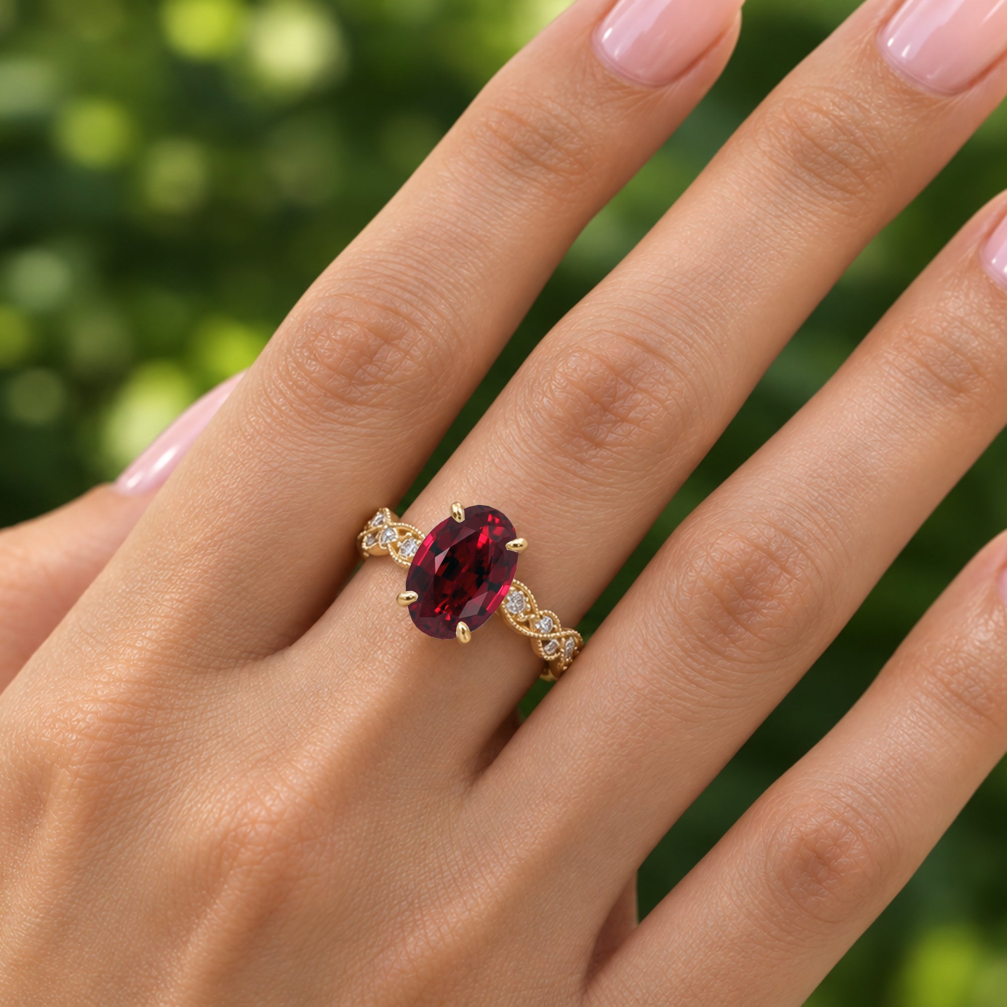The Elara Oval Ruby Ring