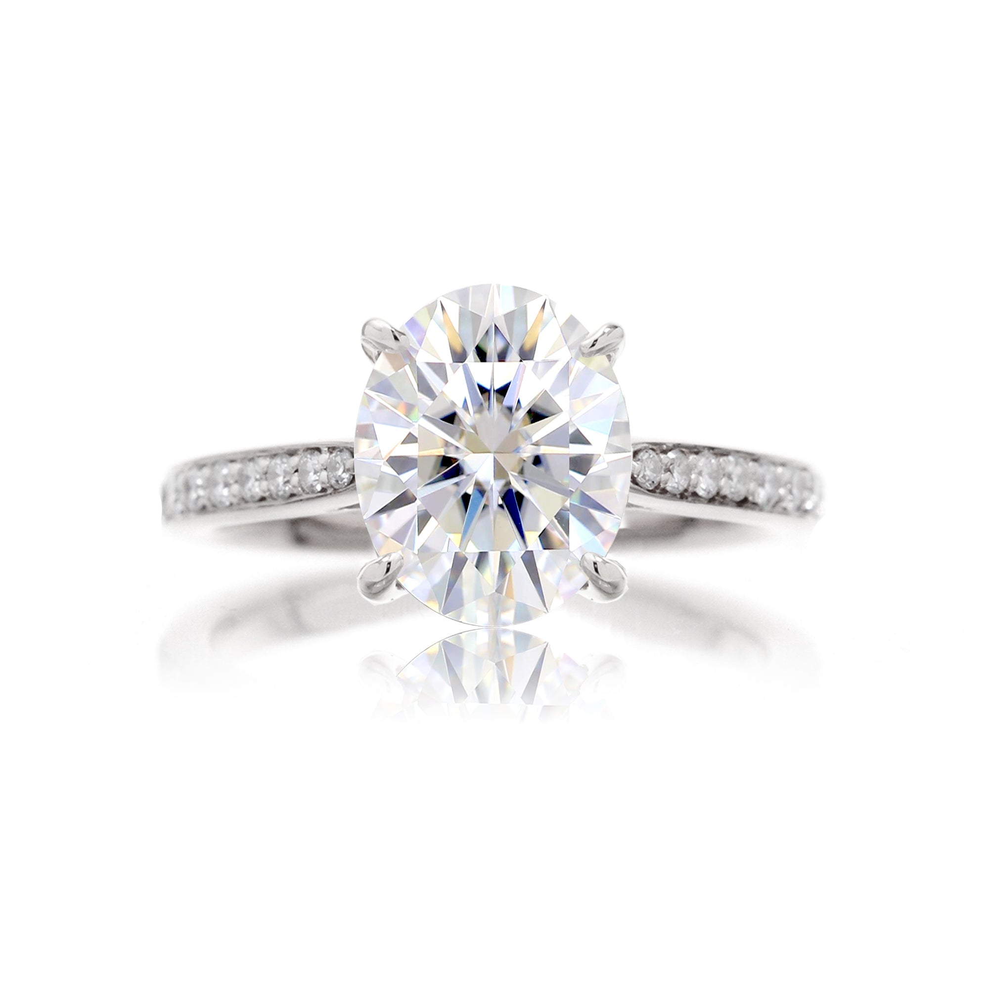 The Emily Oval Moissanite & Diamond Ring