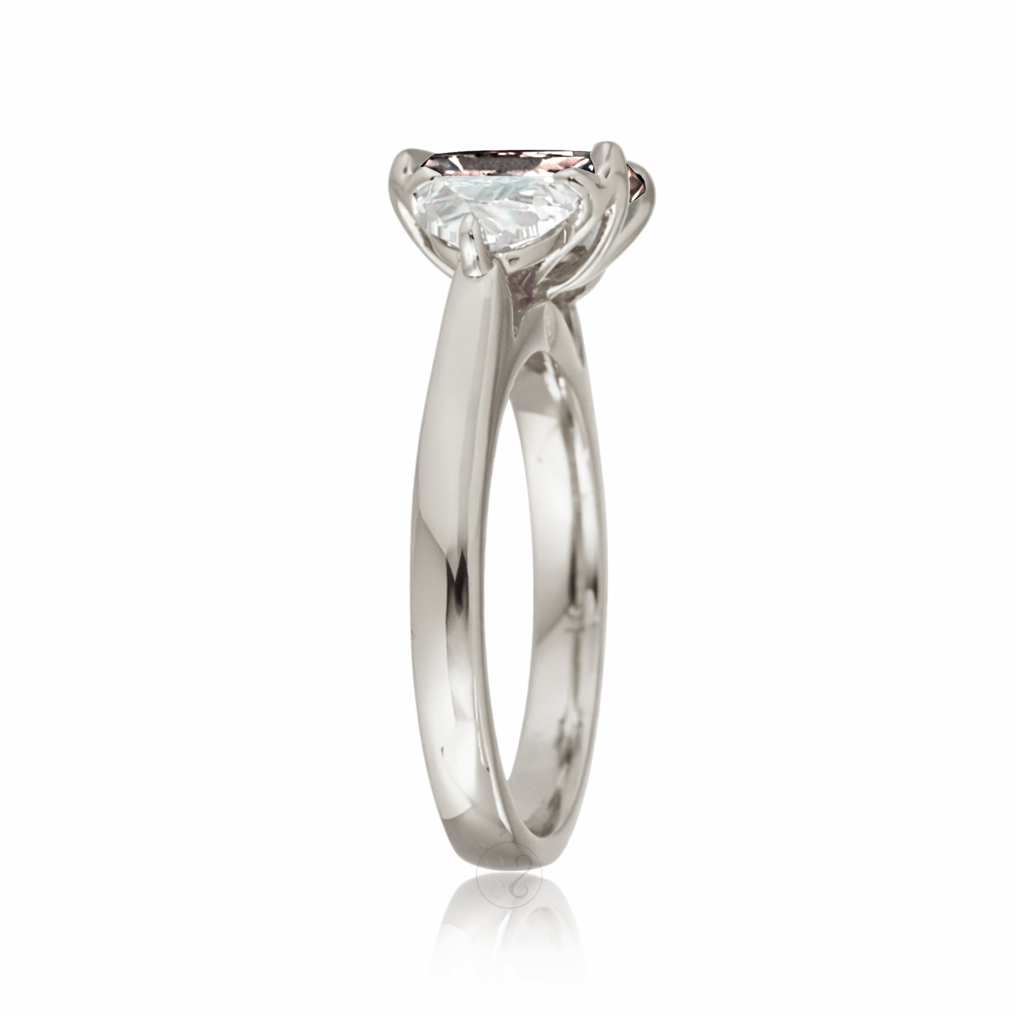 Past present future morganite  half moon diamond engagement ring white gold