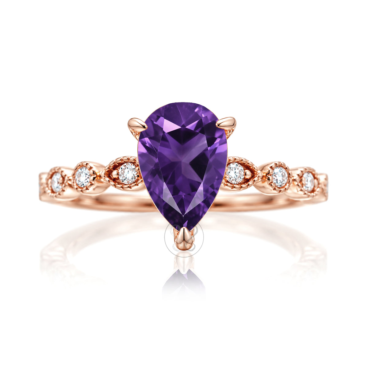 The Ivy Pear Amethyst Ring
