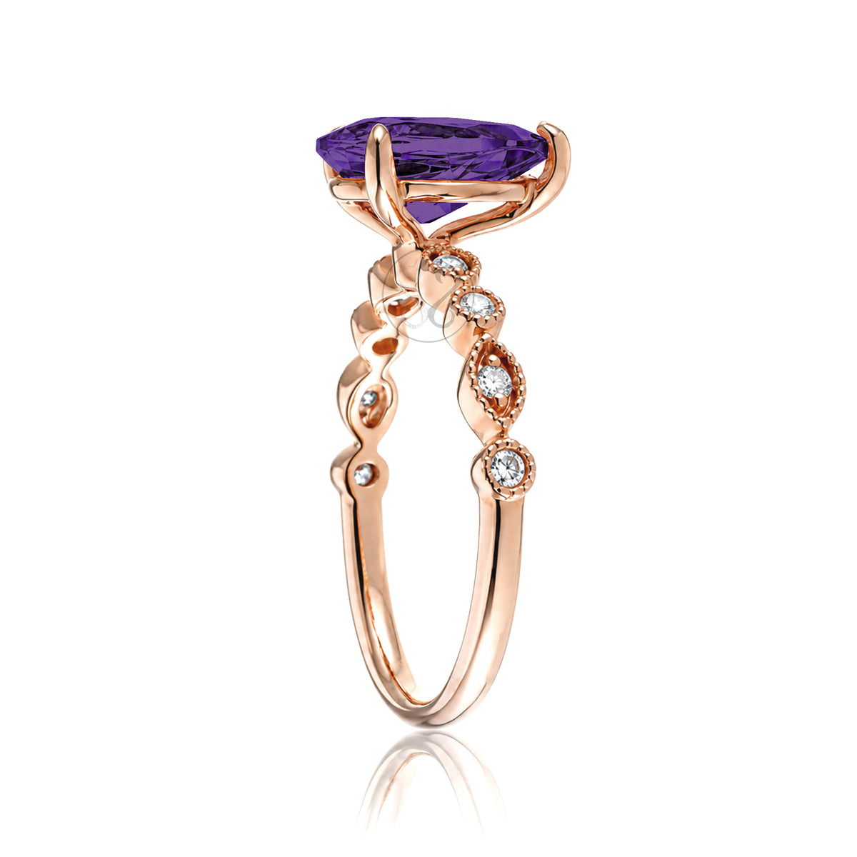 The Ivy Pear Amethyst Ring