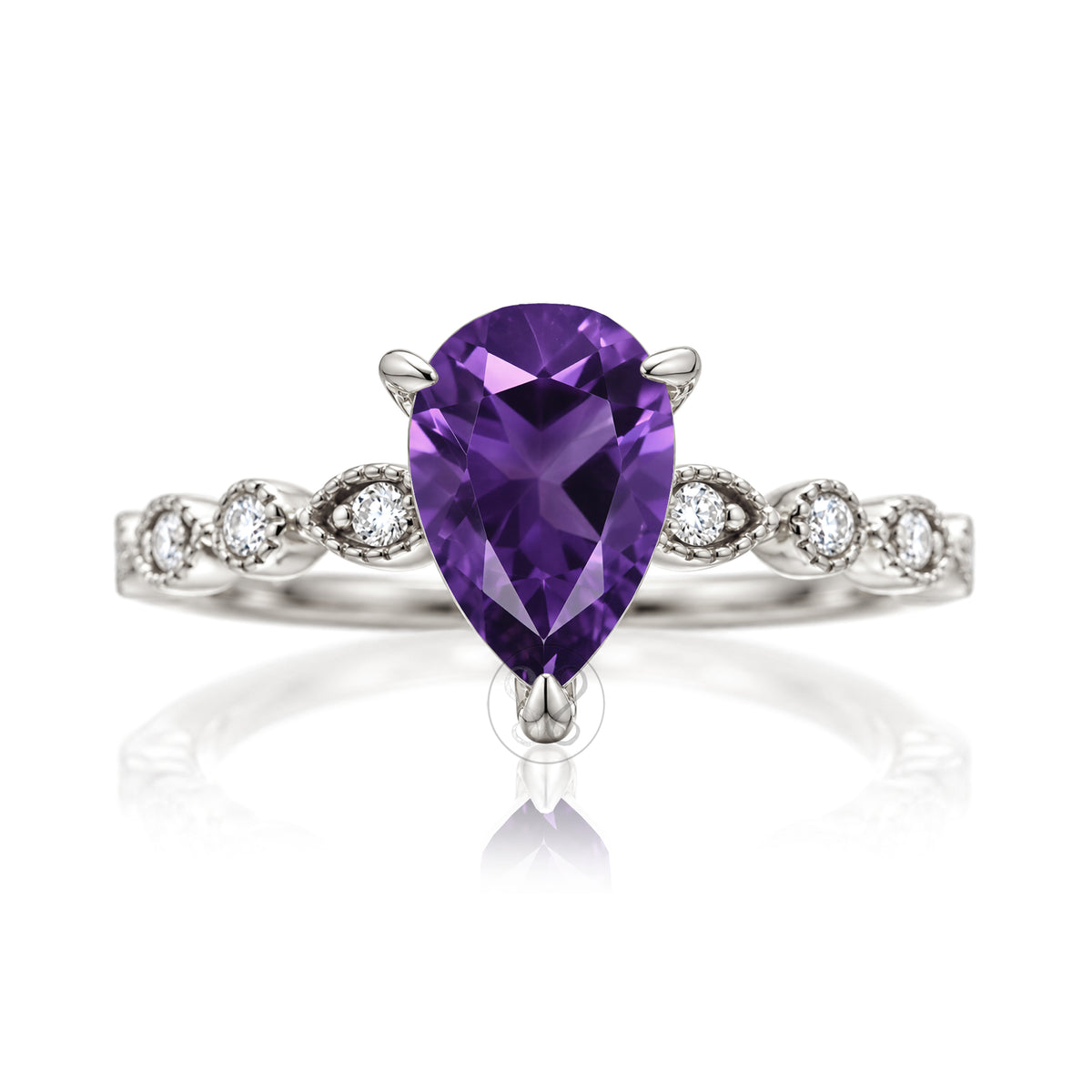 The Ivy Pear Amethyst Ring