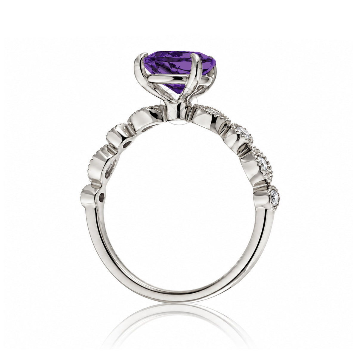 The Ivy Pear Amethyst Ring
