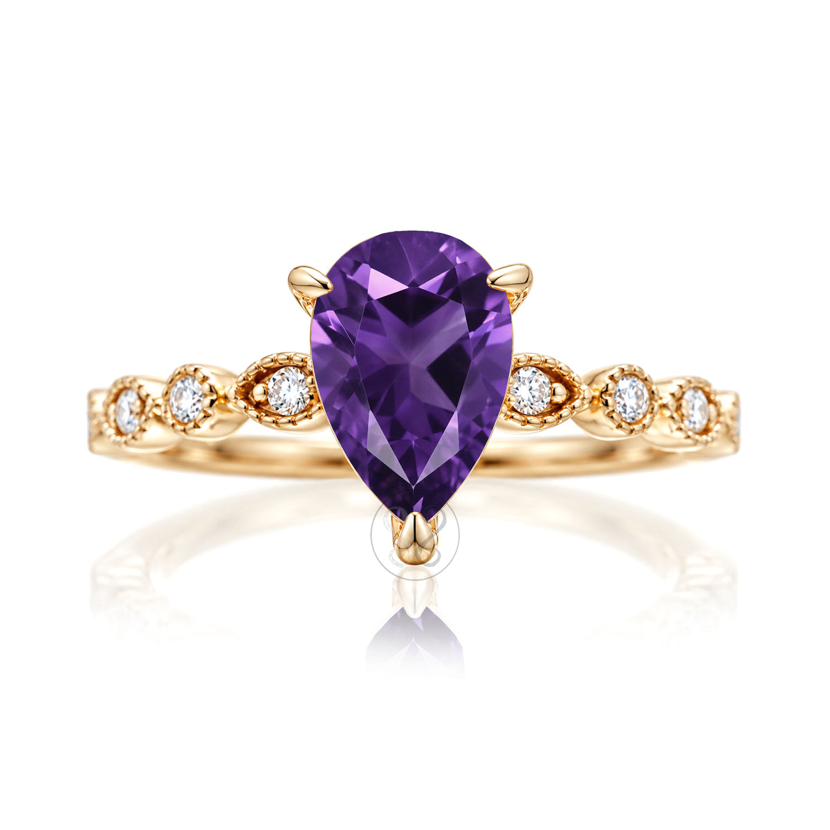 The Ivy Pear Amethyst Ring