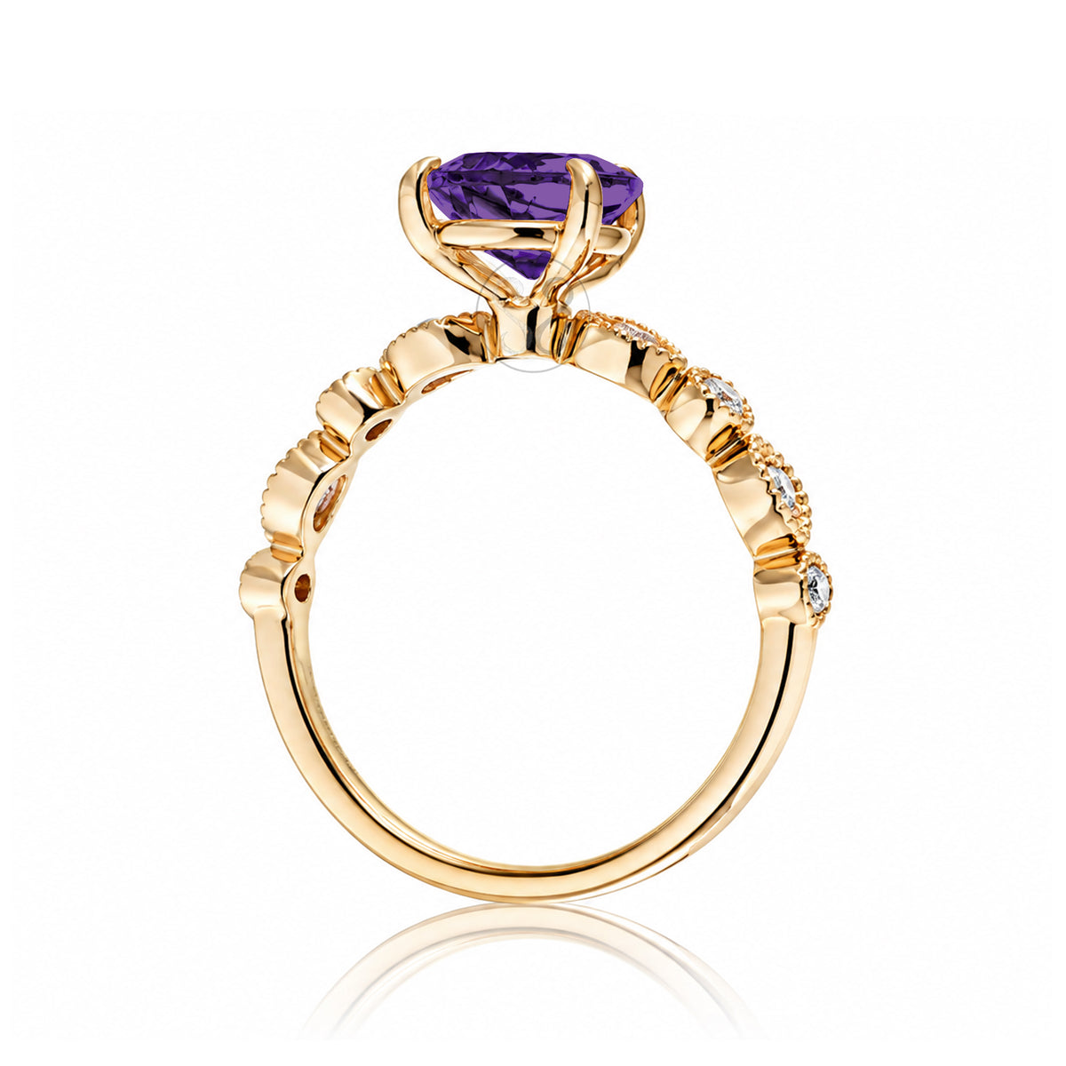 The Ivy Pear Amethyst Ring