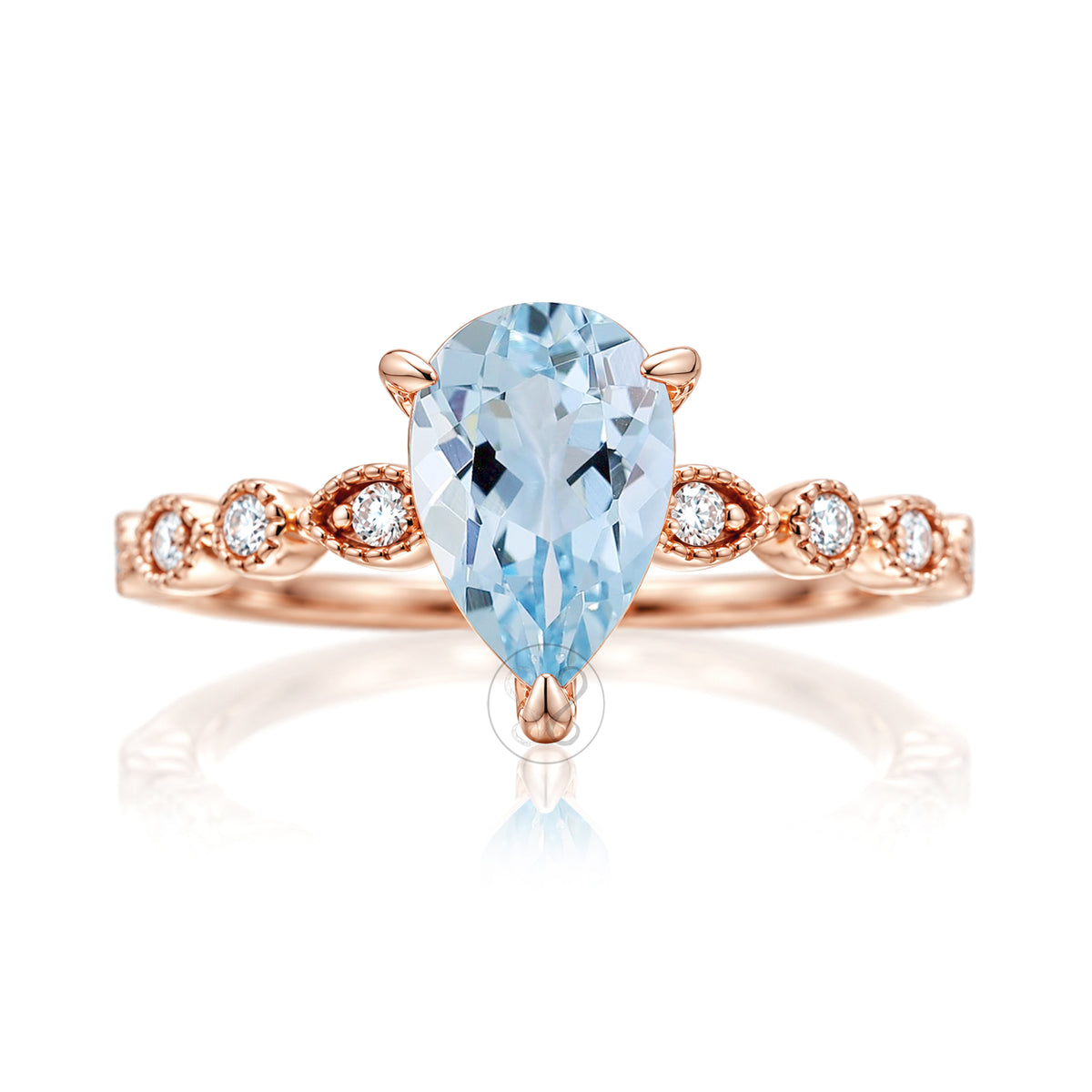 The Ivy Pear Aquamarine Ring