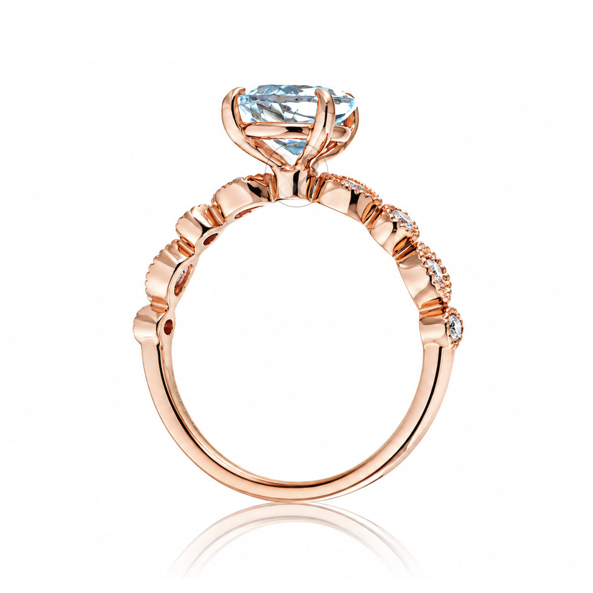 The Ivy Pear Aquamarine Ring