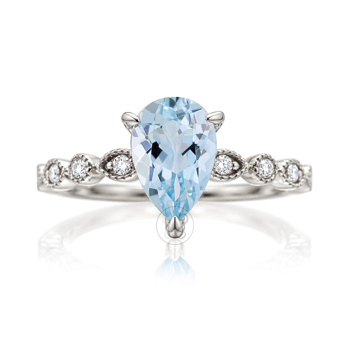 The Ivy Pear Aquamarine Ring