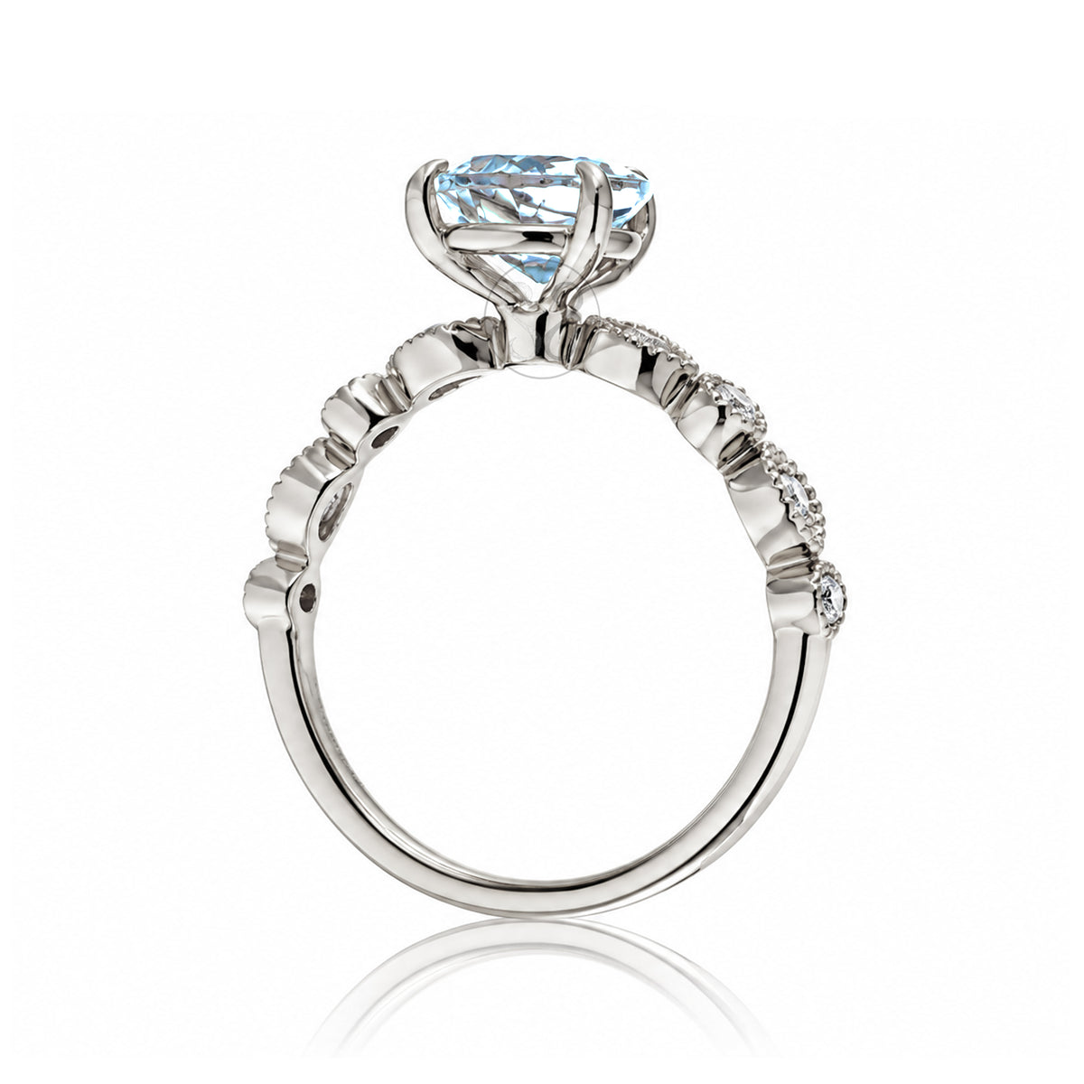 The Ivy Pear Aquamarine Ring