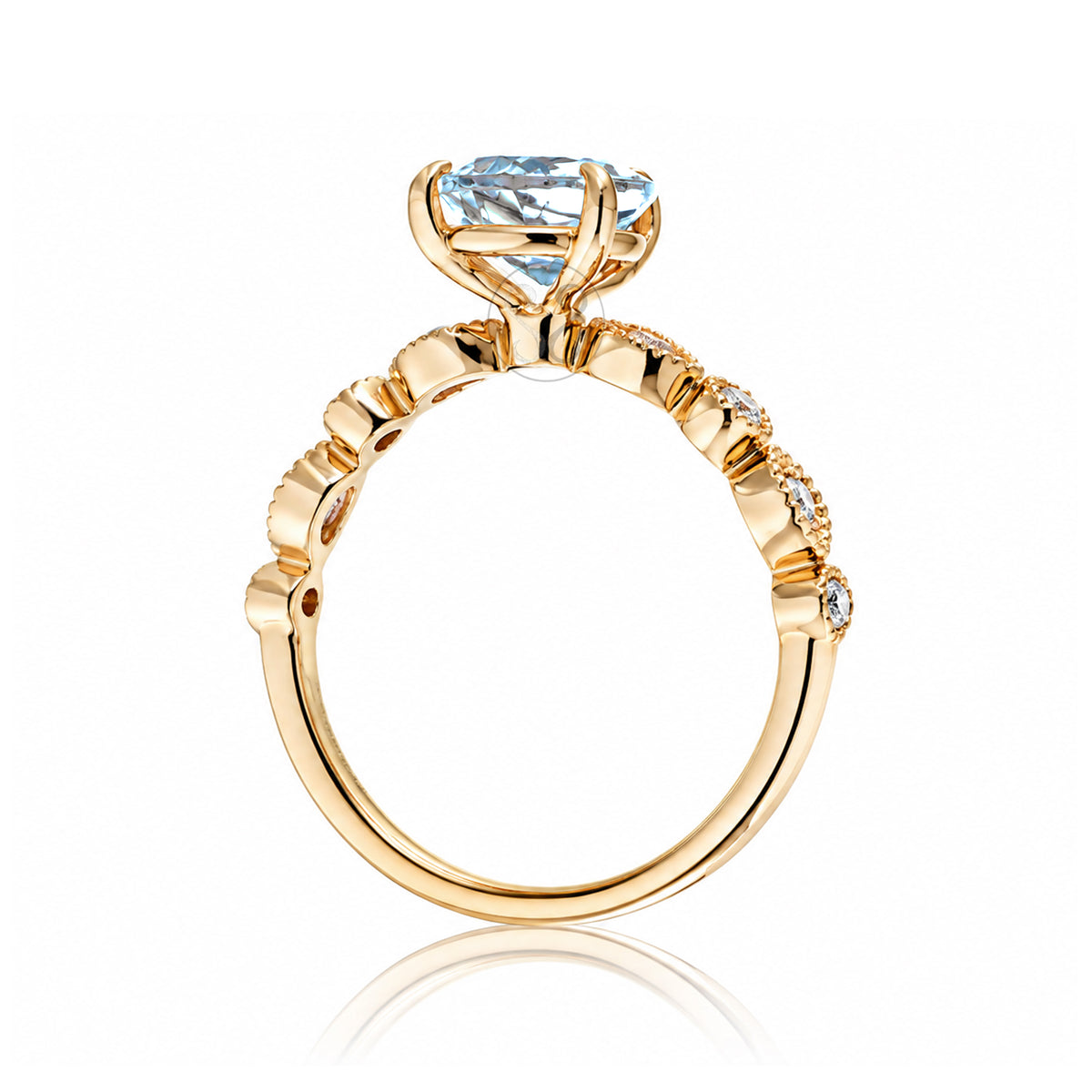 The Ivy Pear Aquamarine Ring