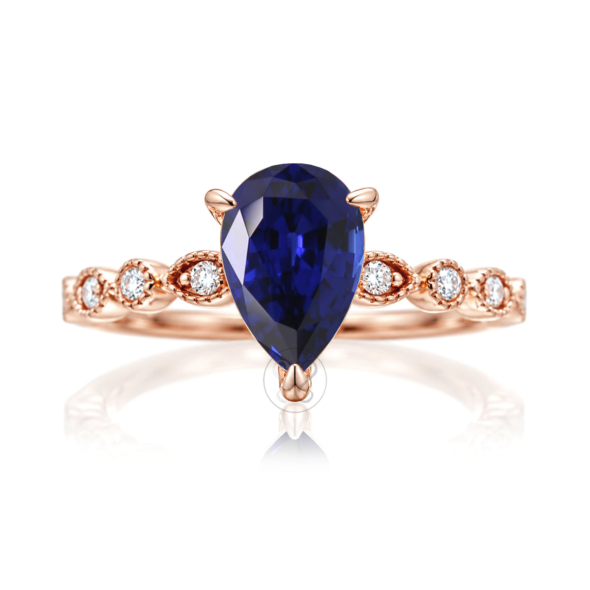 The Ivy Pear Blue Sapphire Ring