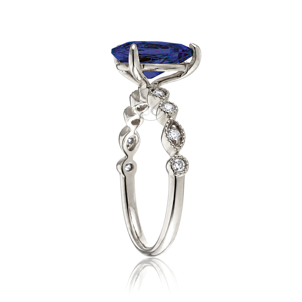 The Ivy Pear Blue Sapphire Ring