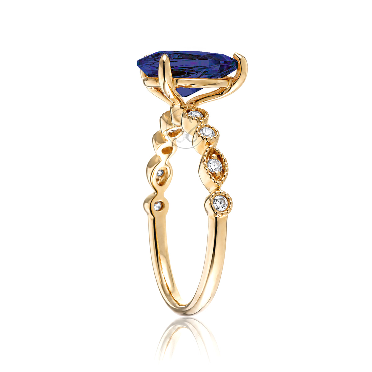 The Ivy Pear Blue Sapphire Ring