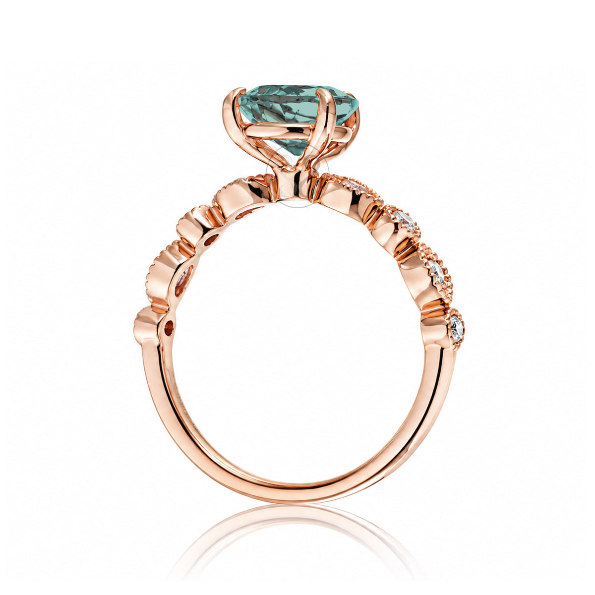 The Ivy Pear Green Sapphire Ring