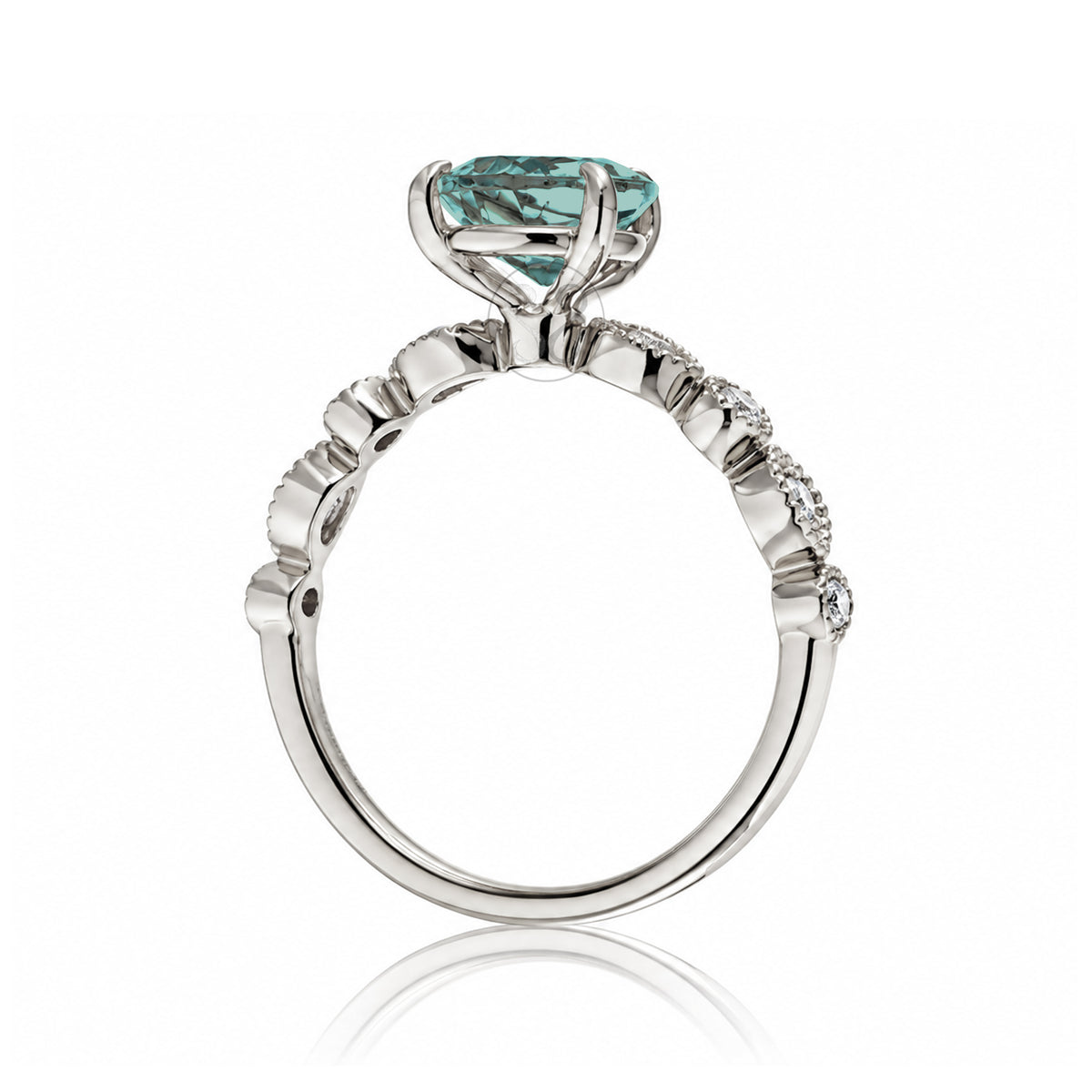 The Ivy Pear Green Sapphire Ring