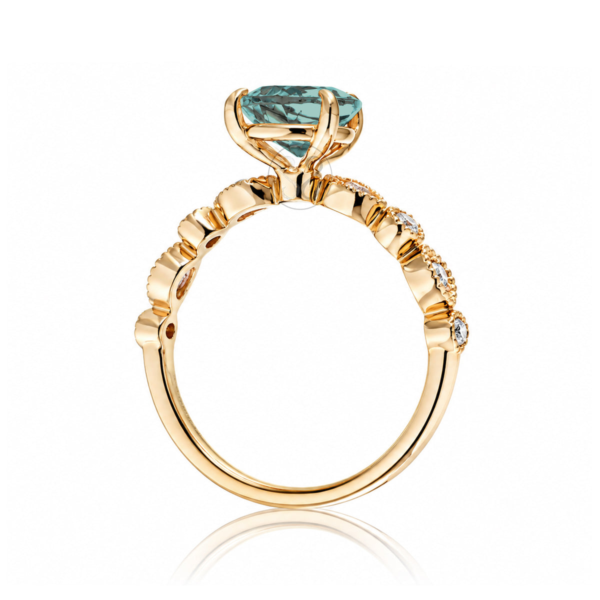 The Ivy Pear Green Sapphire Ring