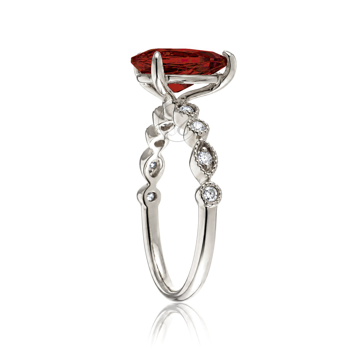 The Ivy Pear Ruby Ring