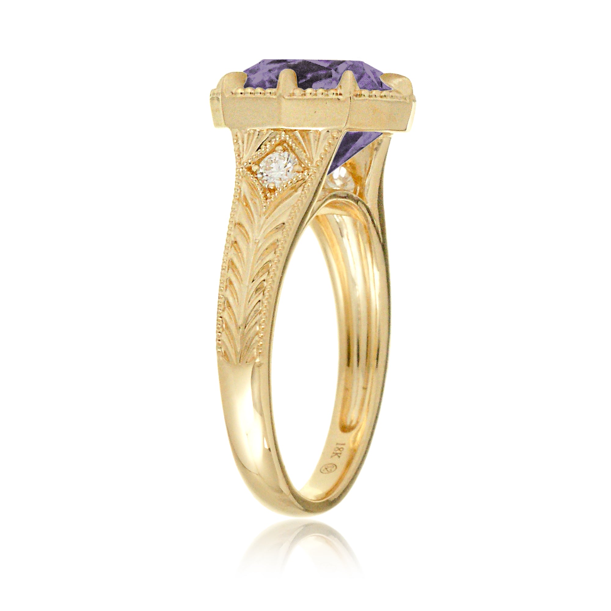 The Kelcey Cushion Cut Rose De France Amethyst Ring