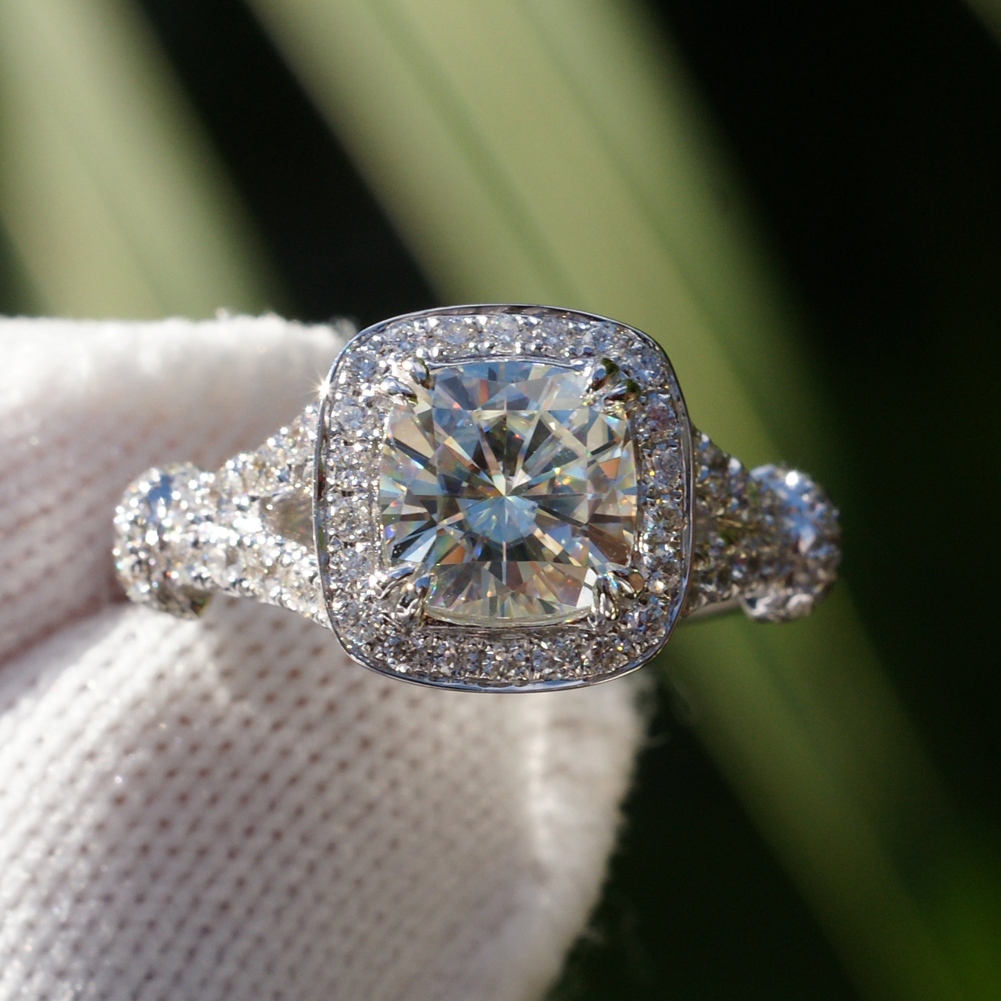 The Marissa Cushion Moissanite  Ring (7x7mm)