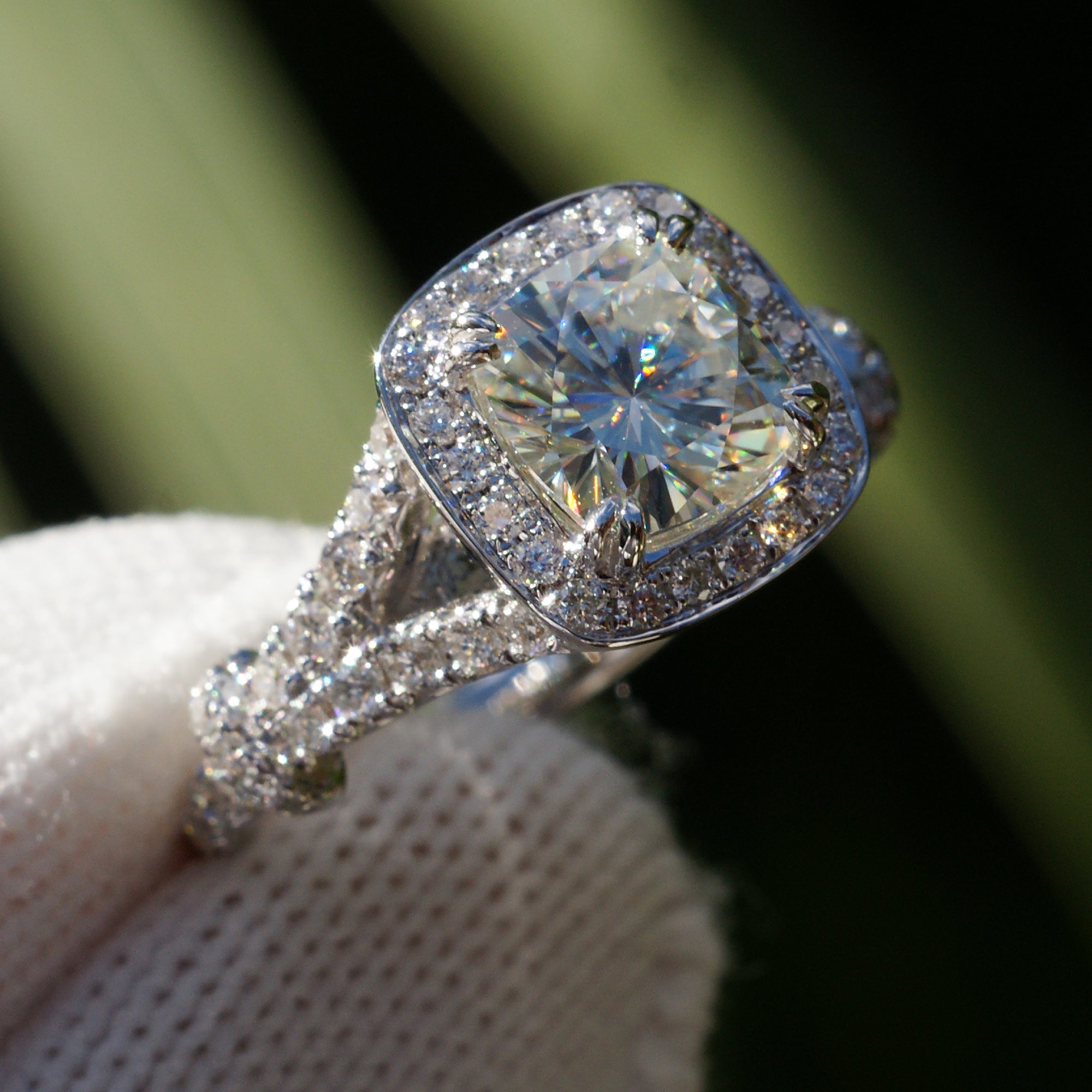 The Marissa Cushion Moissanite  Ring (7x7mm)