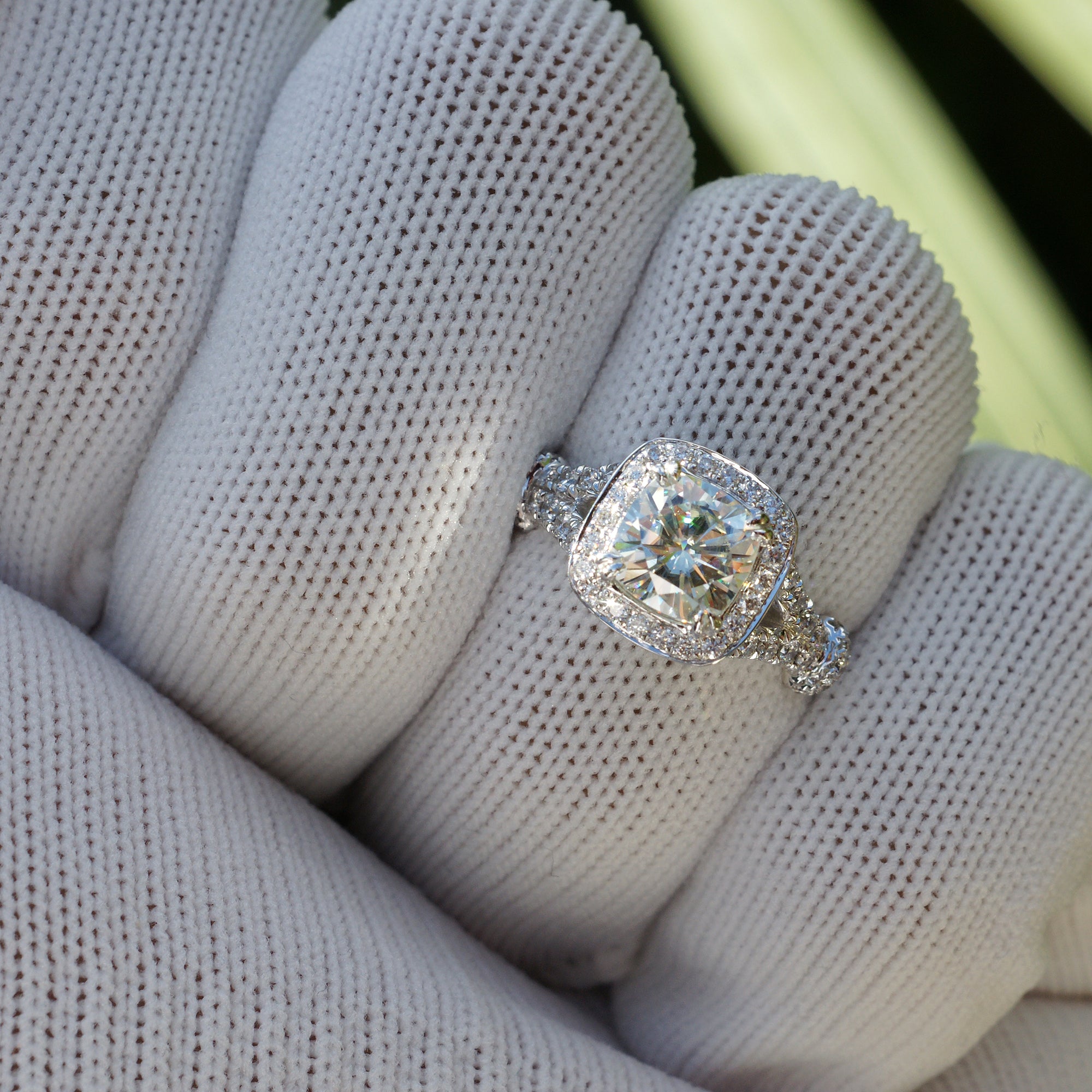 The Marissa Cushion Moissanite  Ring (7x7mm)