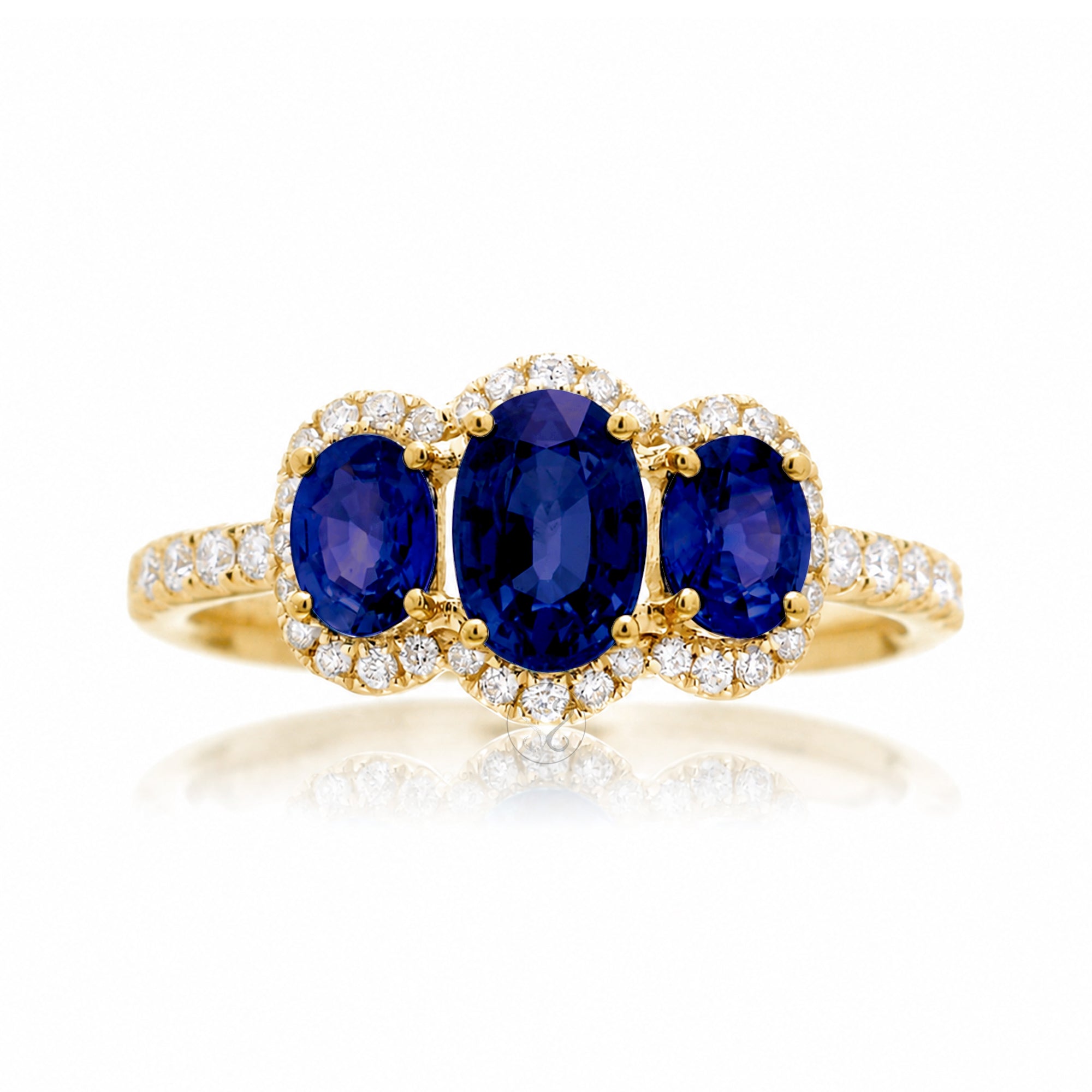 The Pennie Oval Sapphire & Diamond Ring