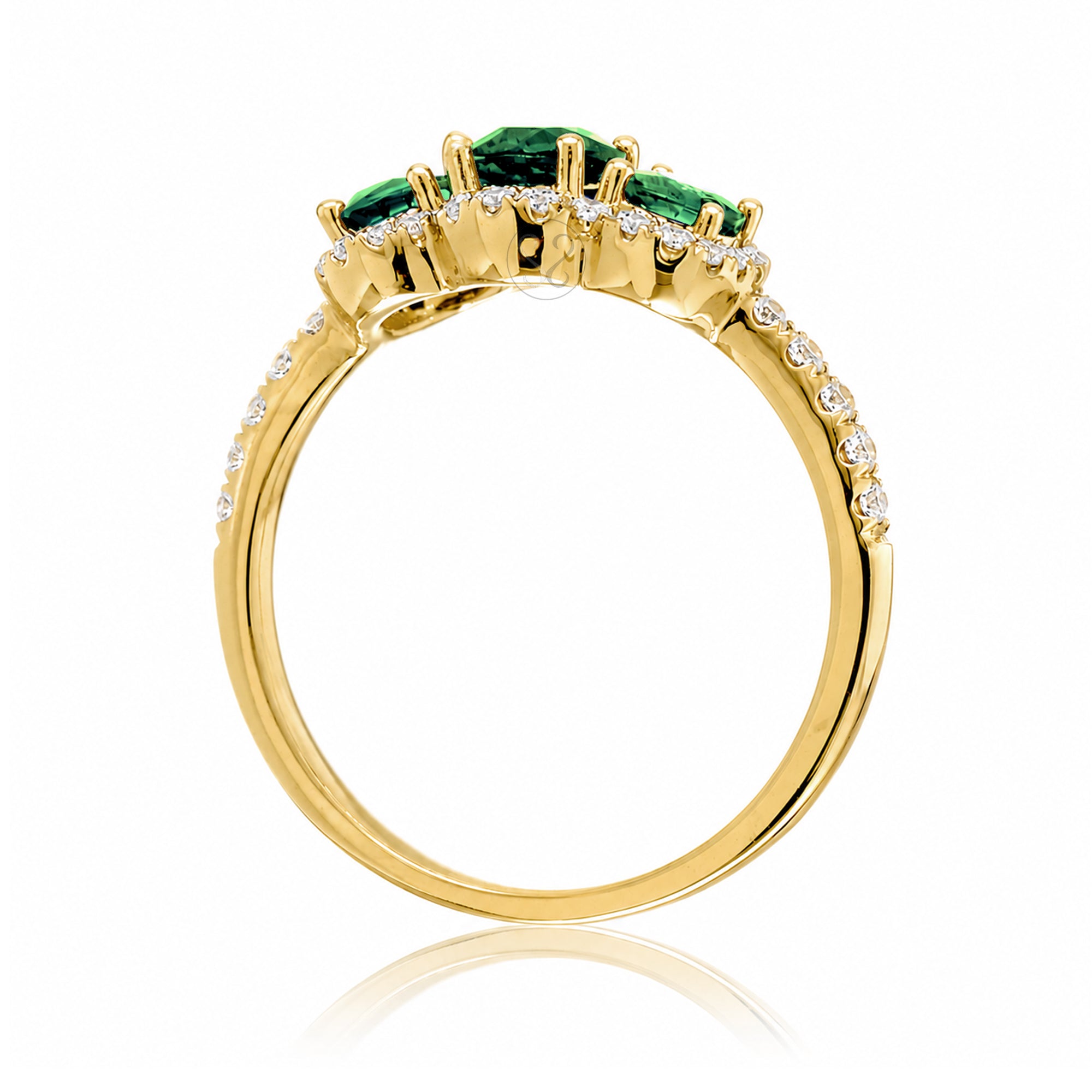 The Pennie Oval Emerald & Diamond Ring