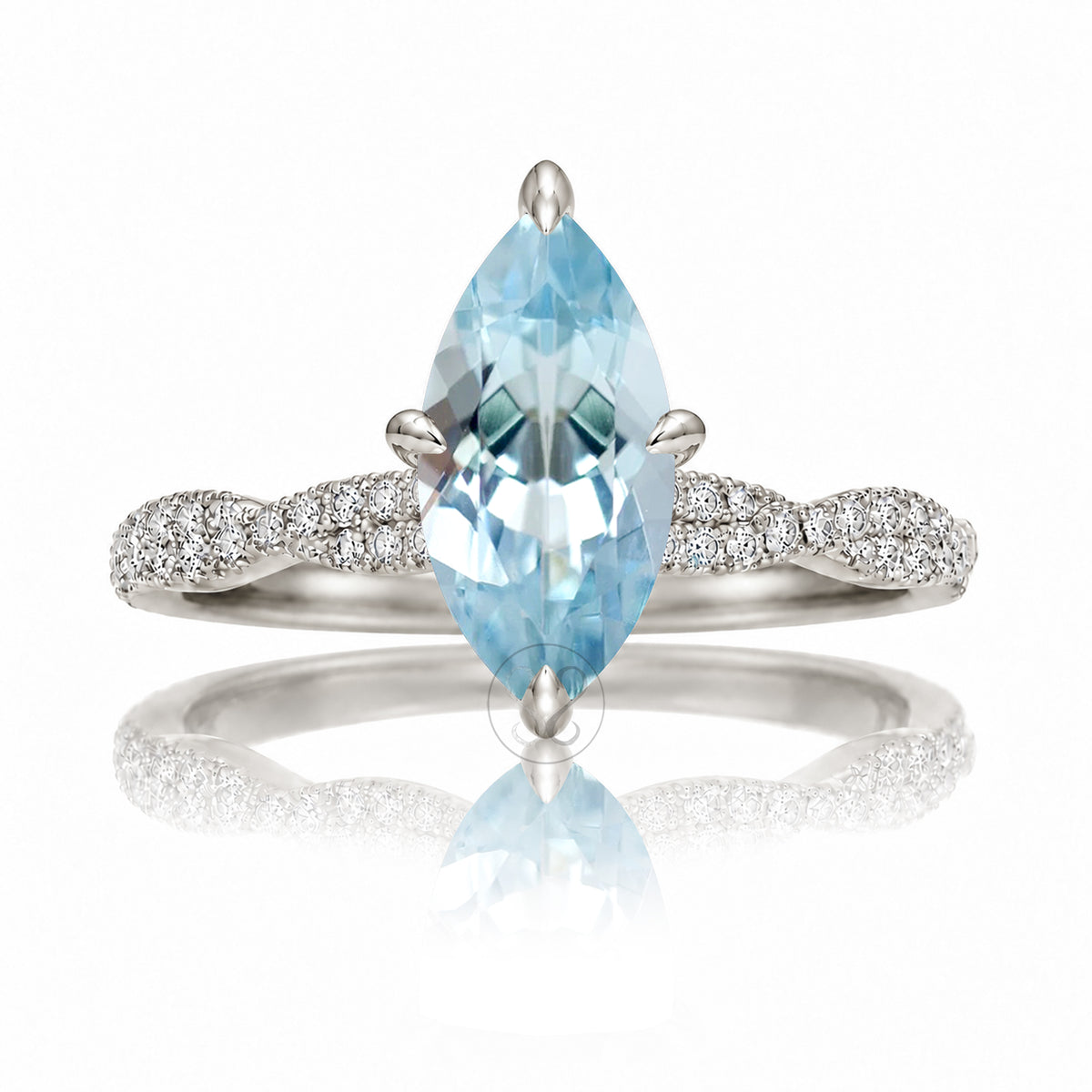 The Seraphina Marquise Aquamarine Ring