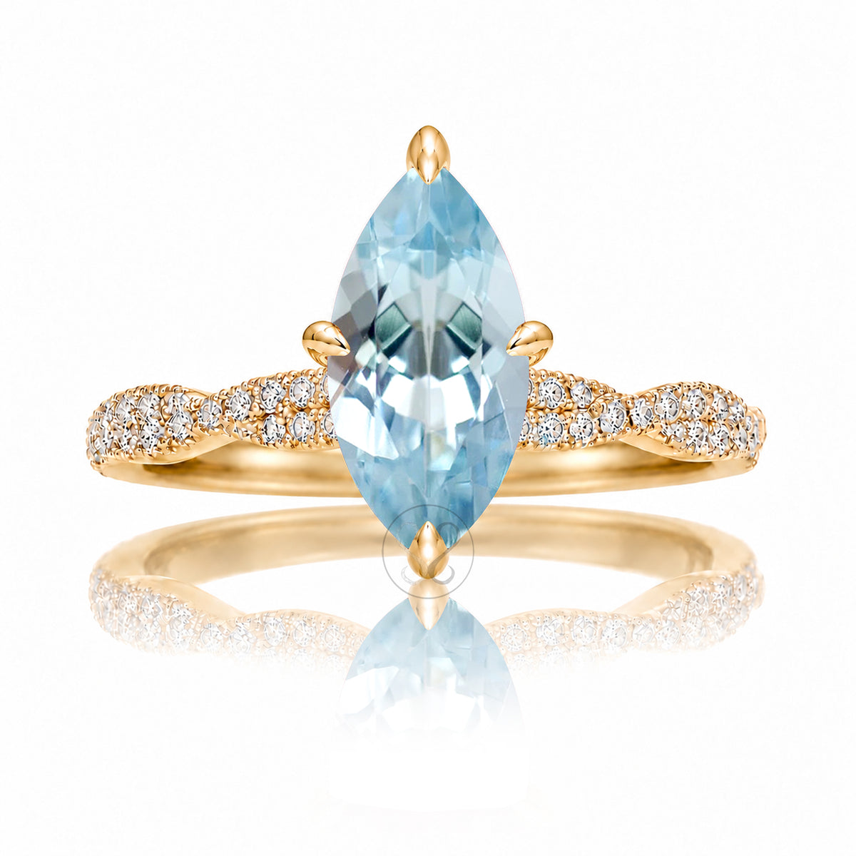 The Seraphina Marquise Aquamarine Ring