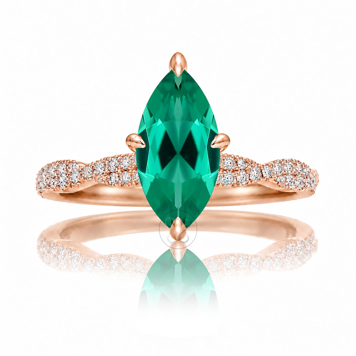 The Seraphina Marquise Emerald Ring