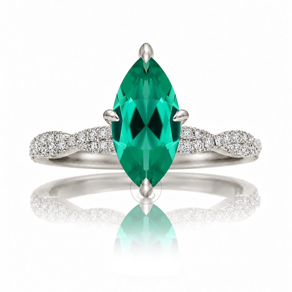 The Seraphina Marquise Emerald Ring