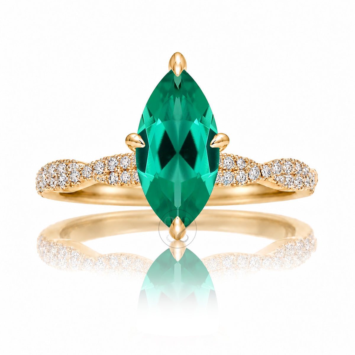 The Seraphina Marquise Emerald Ring