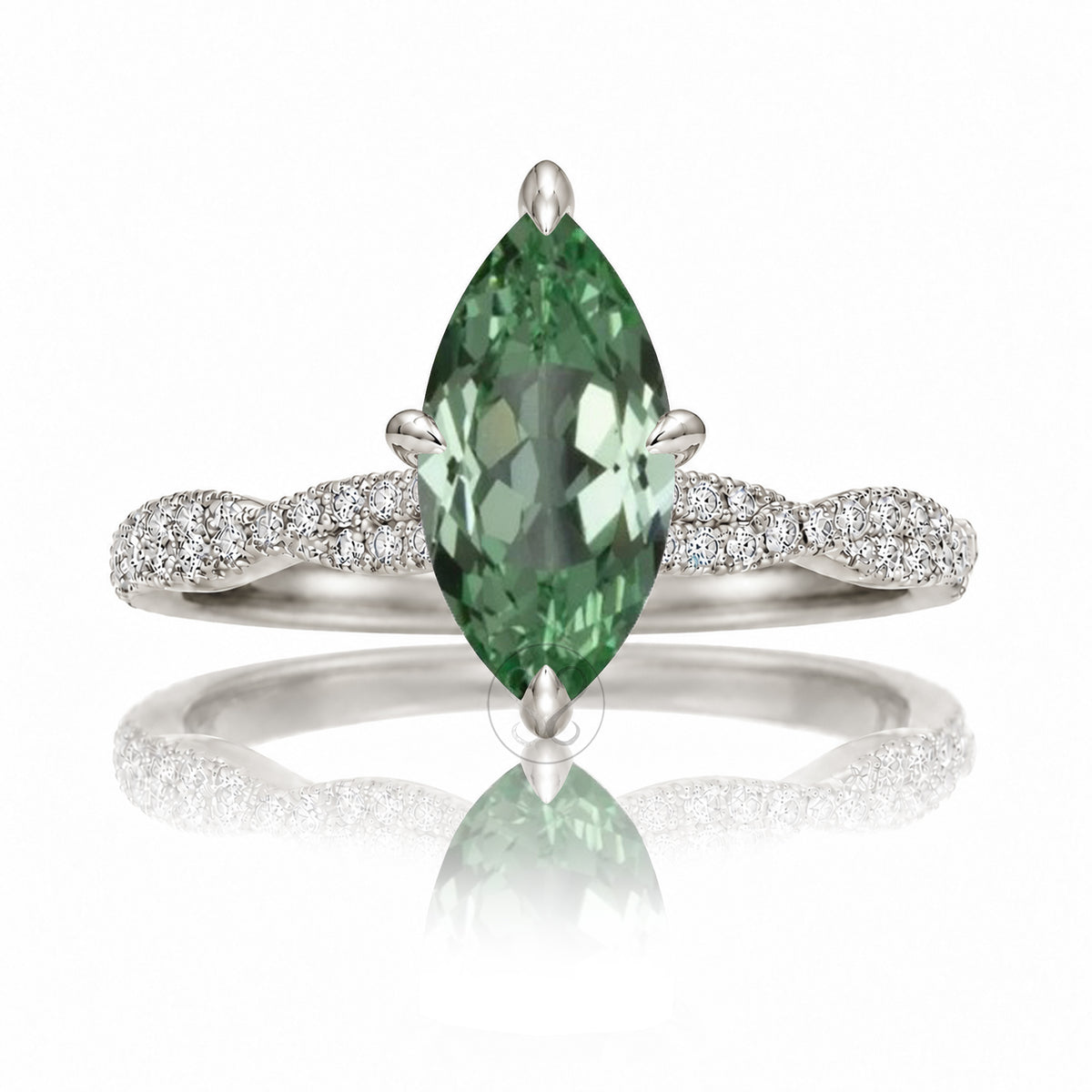 The Seraphina Marquise Green Sapphire Ring