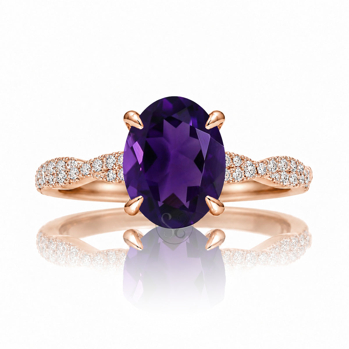 The Seraphina Oval Amethyst Ring