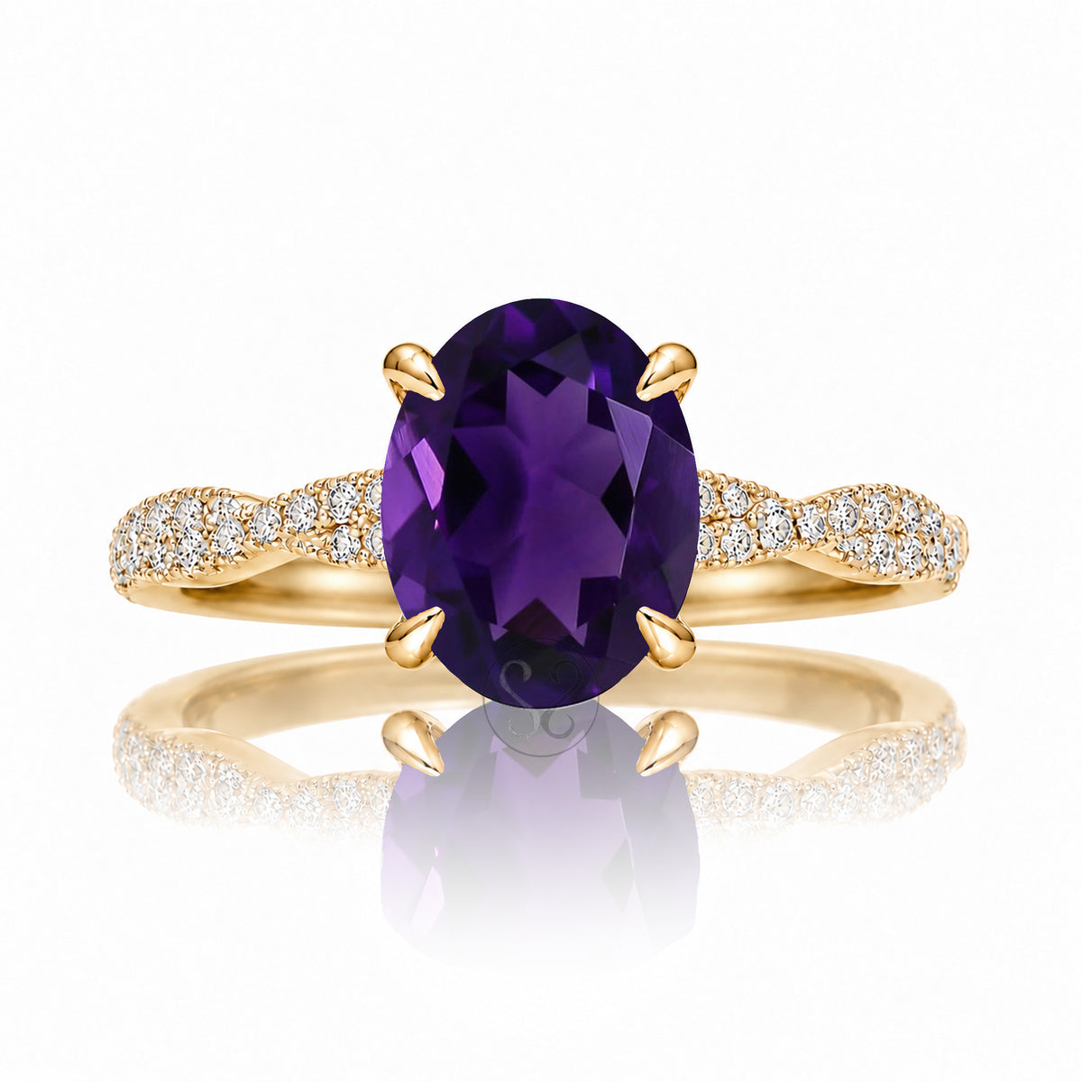 The Seraphina Oval Amethyst Ring