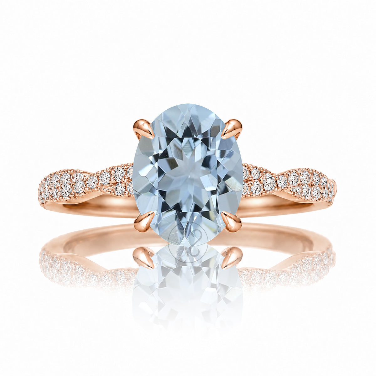 The Seraphina Oval Aquamarine Ring
