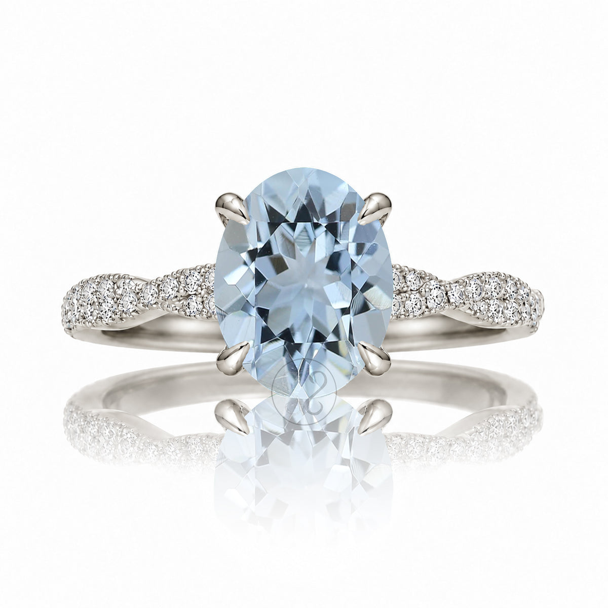 The Seraphina Oval Aquamarine Ring