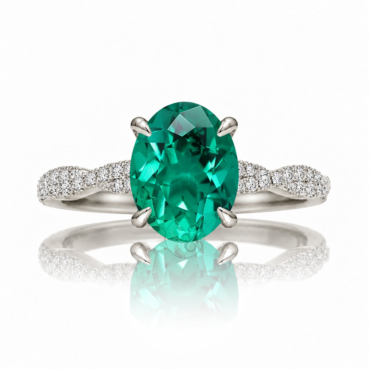 The Seraphina Oval Emerald Ring