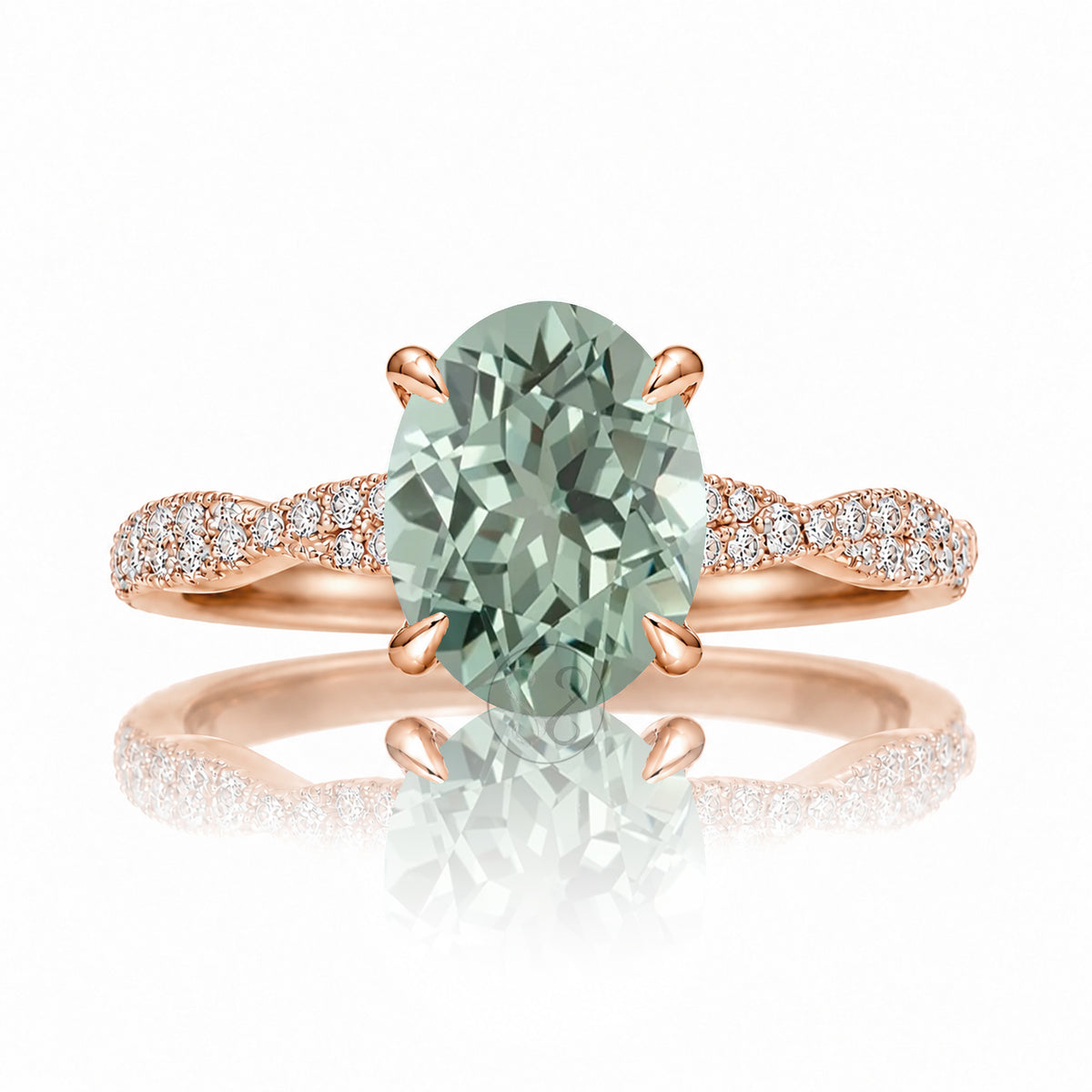 The Seraphina Oval Green Sapphire Ring