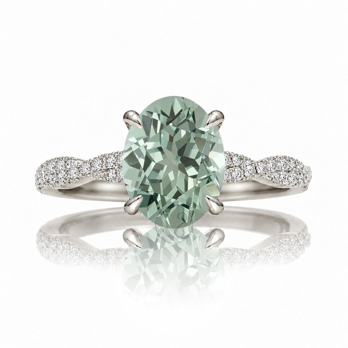 The Seraphina Oval Green Sapphire Ring