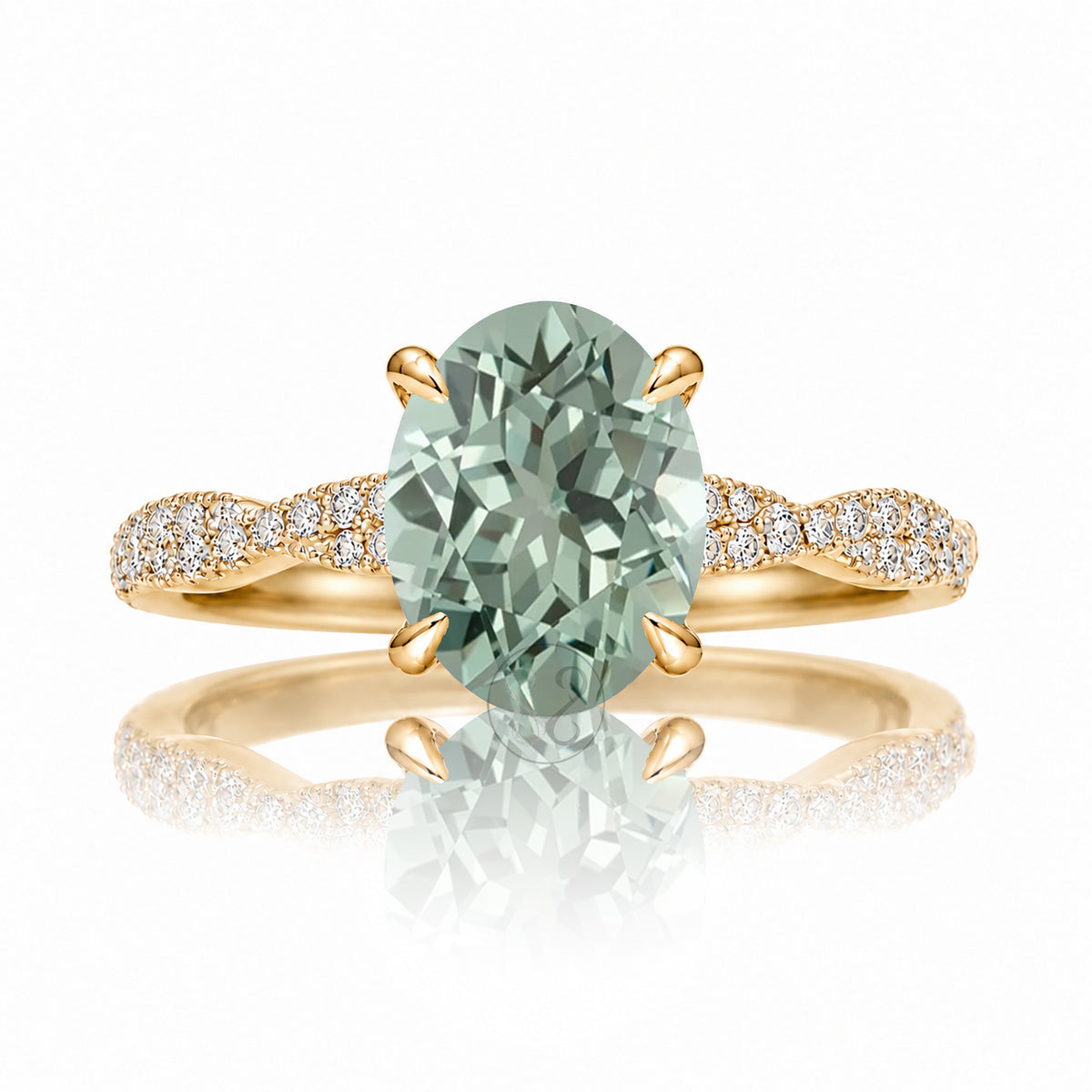 The Seraphina Oval Green Sapphire Ring