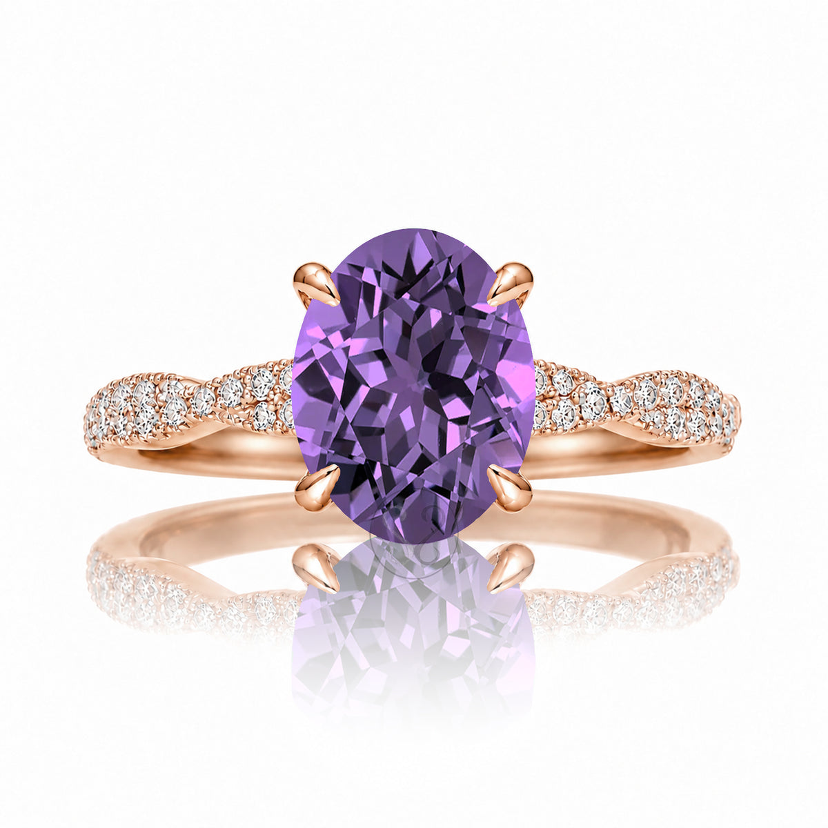 The Seraphina Oval Amethyst Ring