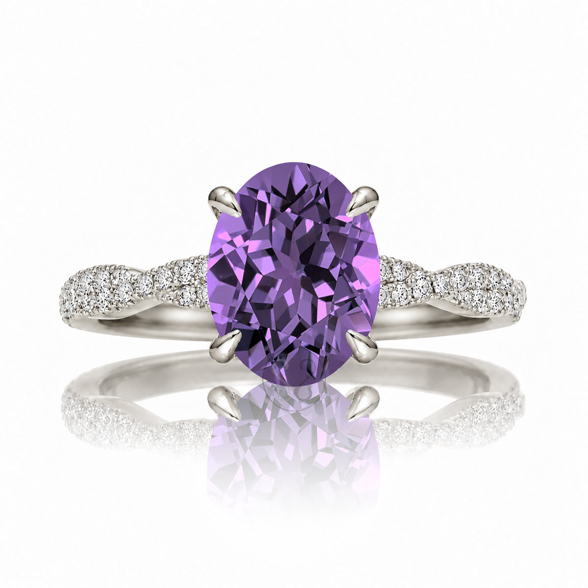 The Seraphina Oval Amethyst Ring