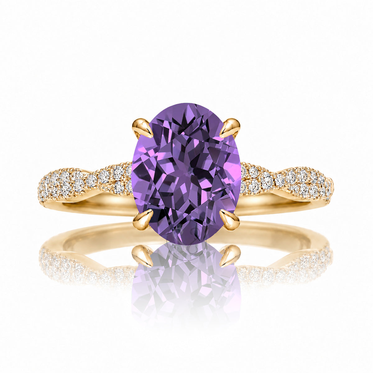 The Seraphina Oval Amethyst Ring
