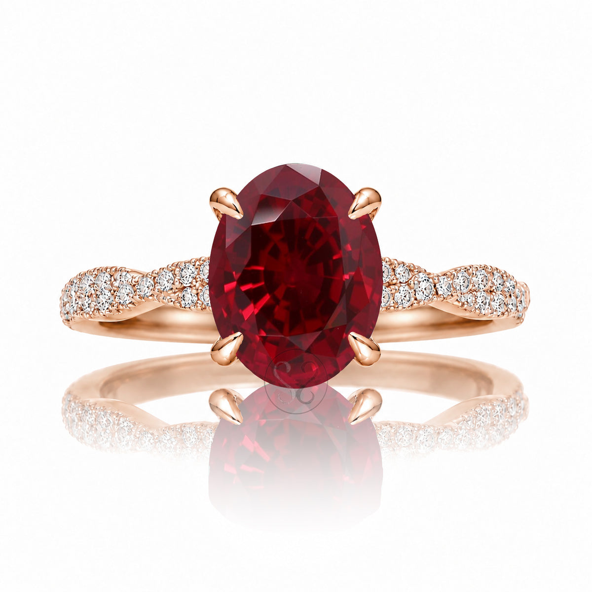 The Seraphina Oval Ruby Ring