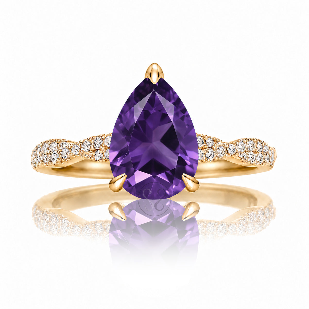 The Seraphina Pear Amethyst Ring