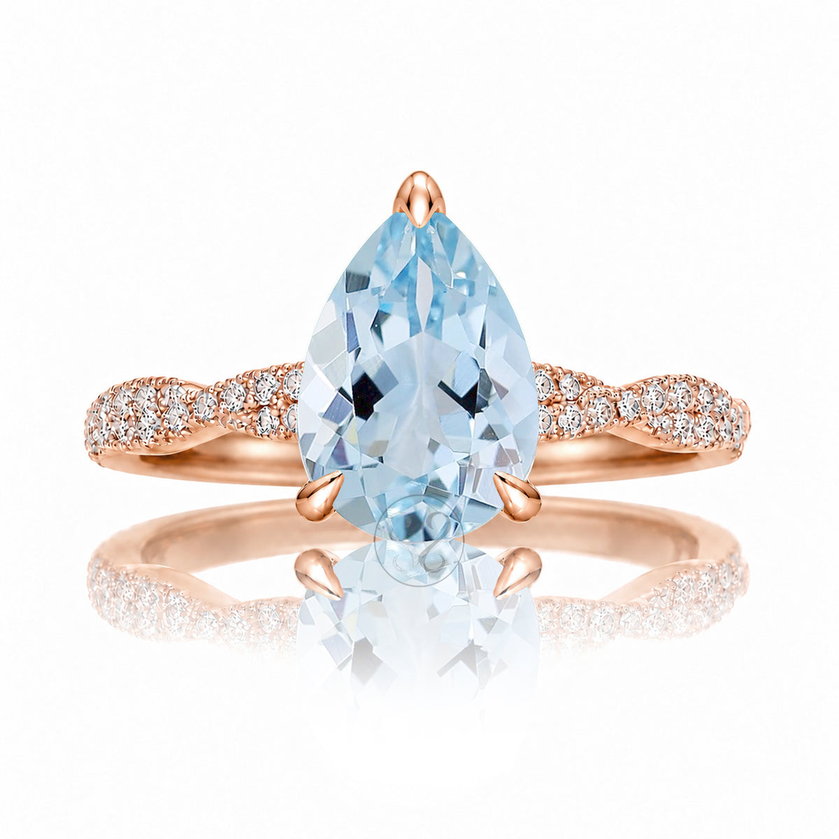 The Seraphina Pear Aquamarine Ring