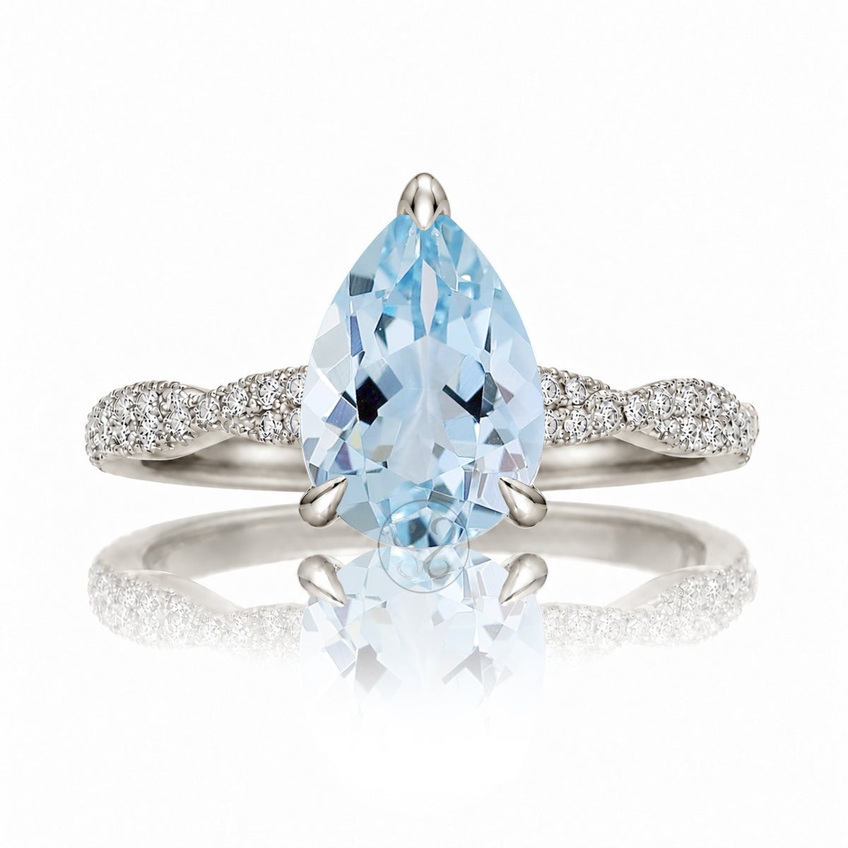 The Seraphina Pear Aquamarine Ring
