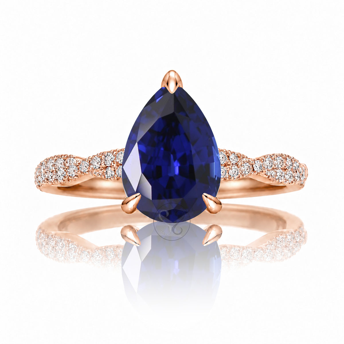 The Seraphina Pear Blue Sapphire Ring